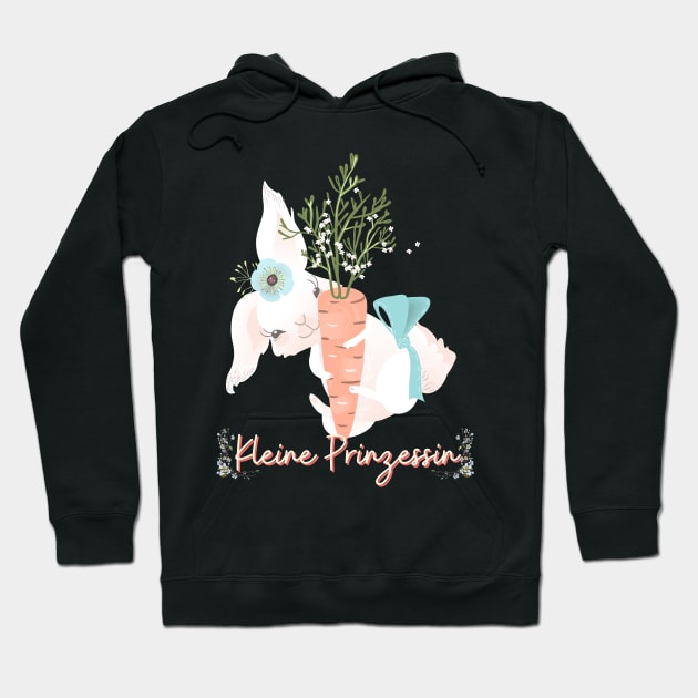 Hase Möhre Kleine Prinzessin Blumen Süß Hoodie by Maggini Art